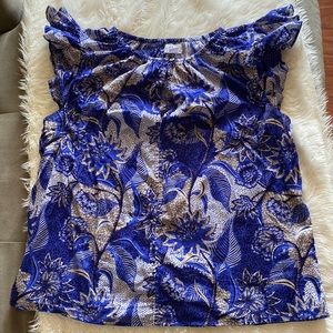 Ruffled shoulder top - comfy and dressy for work or going out.